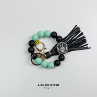 Black & Mint Dual Sided Skeleton Silicone Wristlet
