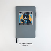 Grey Workout Because Murder is Wrong Lined Journal