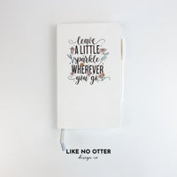White Leave a Little Sparkle Wherever You Go Lined Journal
