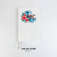 White Go With the Flow Turtle Lined Journal