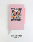 Pink Anti Social Butterfly Lined Journal