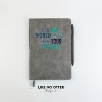 Grey You Are Worth More Than Your Failures Lined Journal