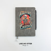 Grey Annoying My Kids is My Cardio Lined Journal