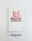 White Silently Judging You Lined Journal
