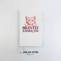 White Silently Judging You Lined Journal