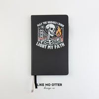 Black May the Bridges I Burn Light My Path Lined Journal