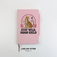 Pink Stay Wild Moon Child Cheetah Lined Journal