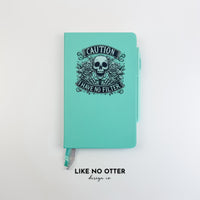 Teal Caution I Have No Filter Lined Journal