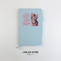 Light Blue Very Demure Very Cutesy Very Mindful Cat Lined Journal
