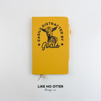 Yellow Easily Distracted by Goats Lined Journal