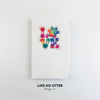 White Love Paw Print Lined Journal