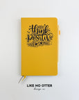 Yellow Think Positive Floral Lined Journal