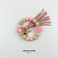 Pink & Tan Cancer Zodiac Sign Silicone Wristlet