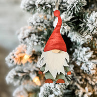 Handmade Gnome Ornament - Red/Green