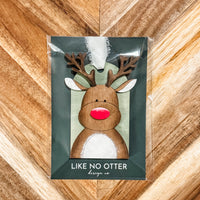 Handmade Reindeer Ornament - Green/Red