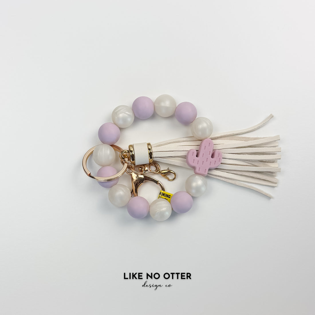 Purple & Pearl White Cactus Silicone Wristlet