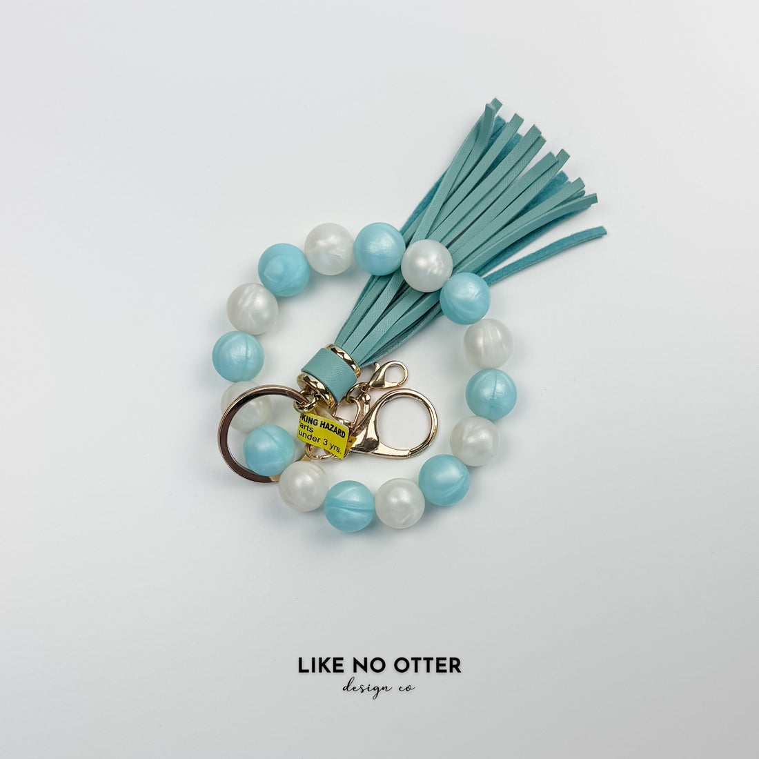 Pearl Blue & Pearl White Silicone Wristlet