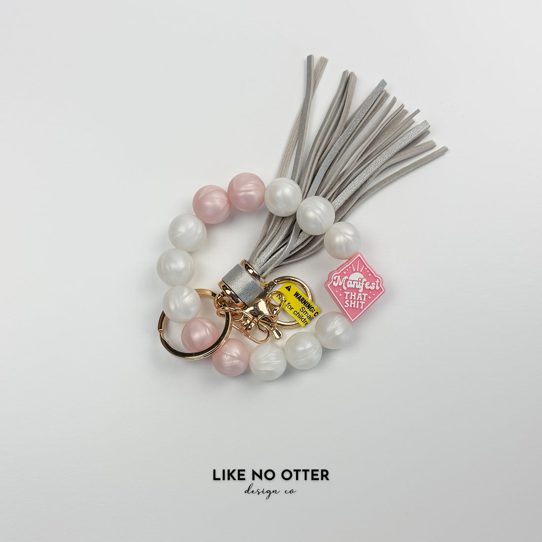 Pink & White Pearl Manifest Silicone Wristlet