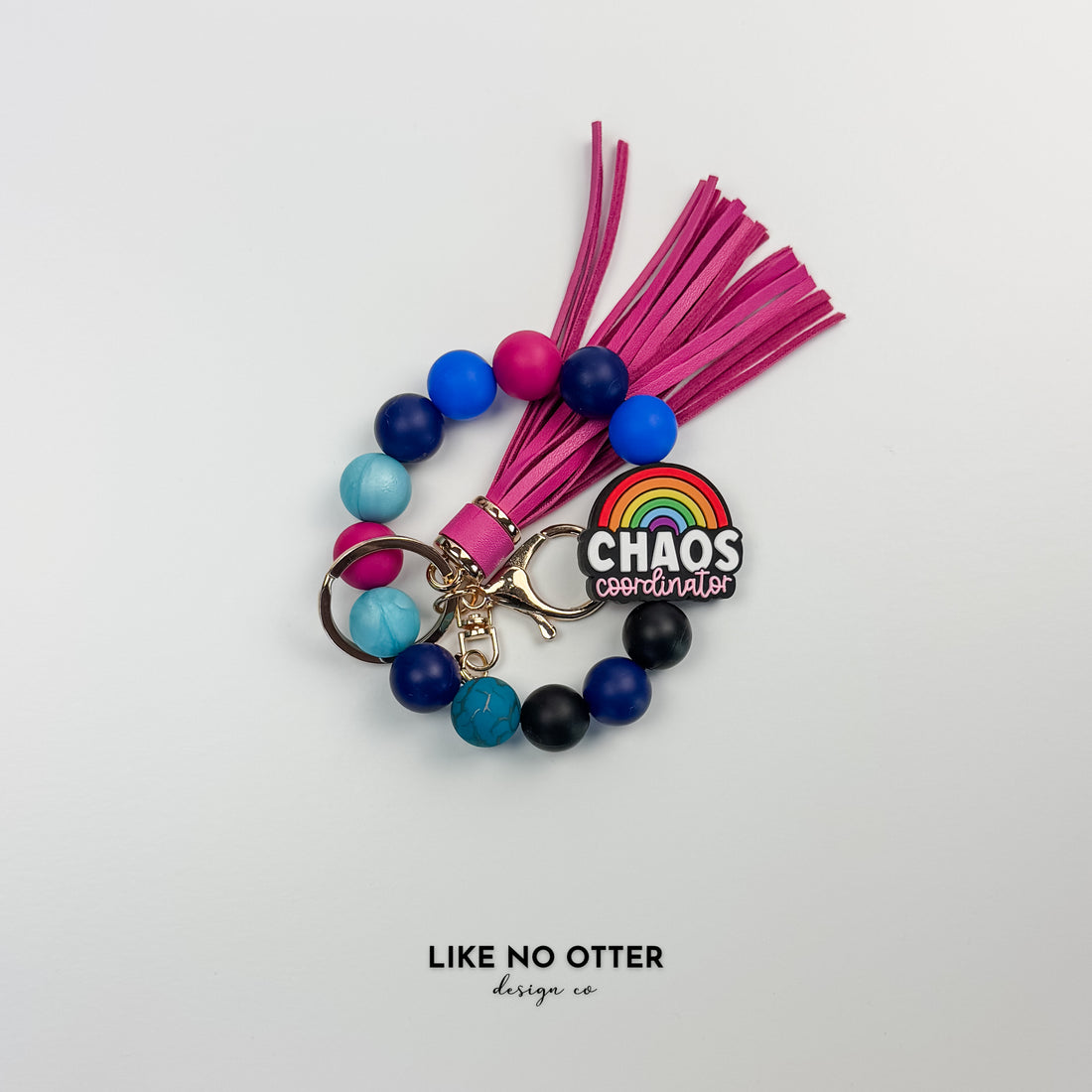 Blue & Magenta Chaos Coordinator Silicone Wristlet