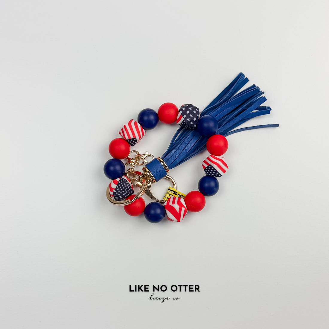 Red & Blue American Flag Silicone Wristlet