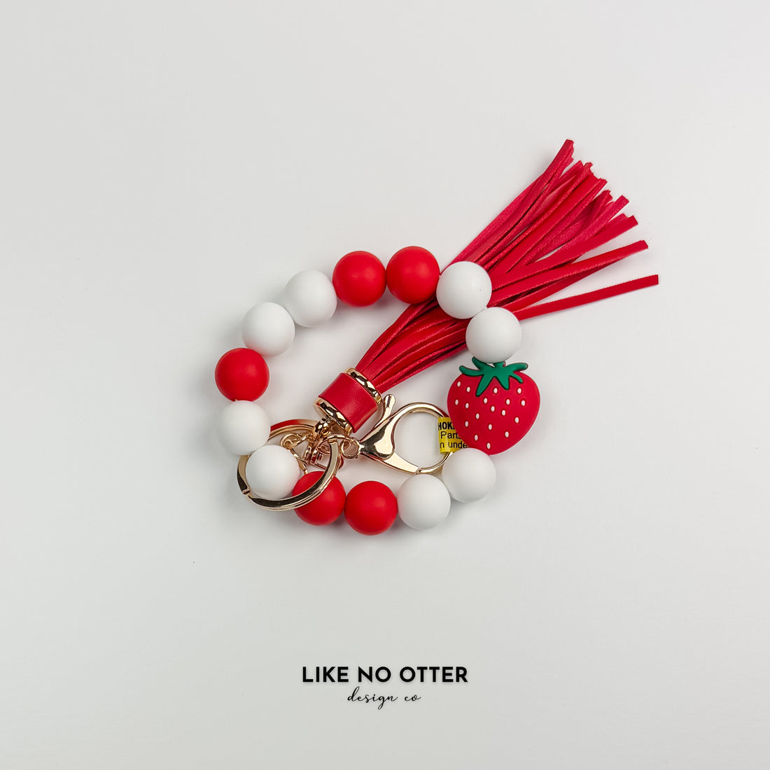 Red & White Strawberry Silicone Wristlet