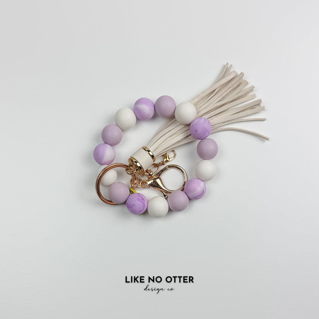 Purple Marble & White Silicone Wristlet