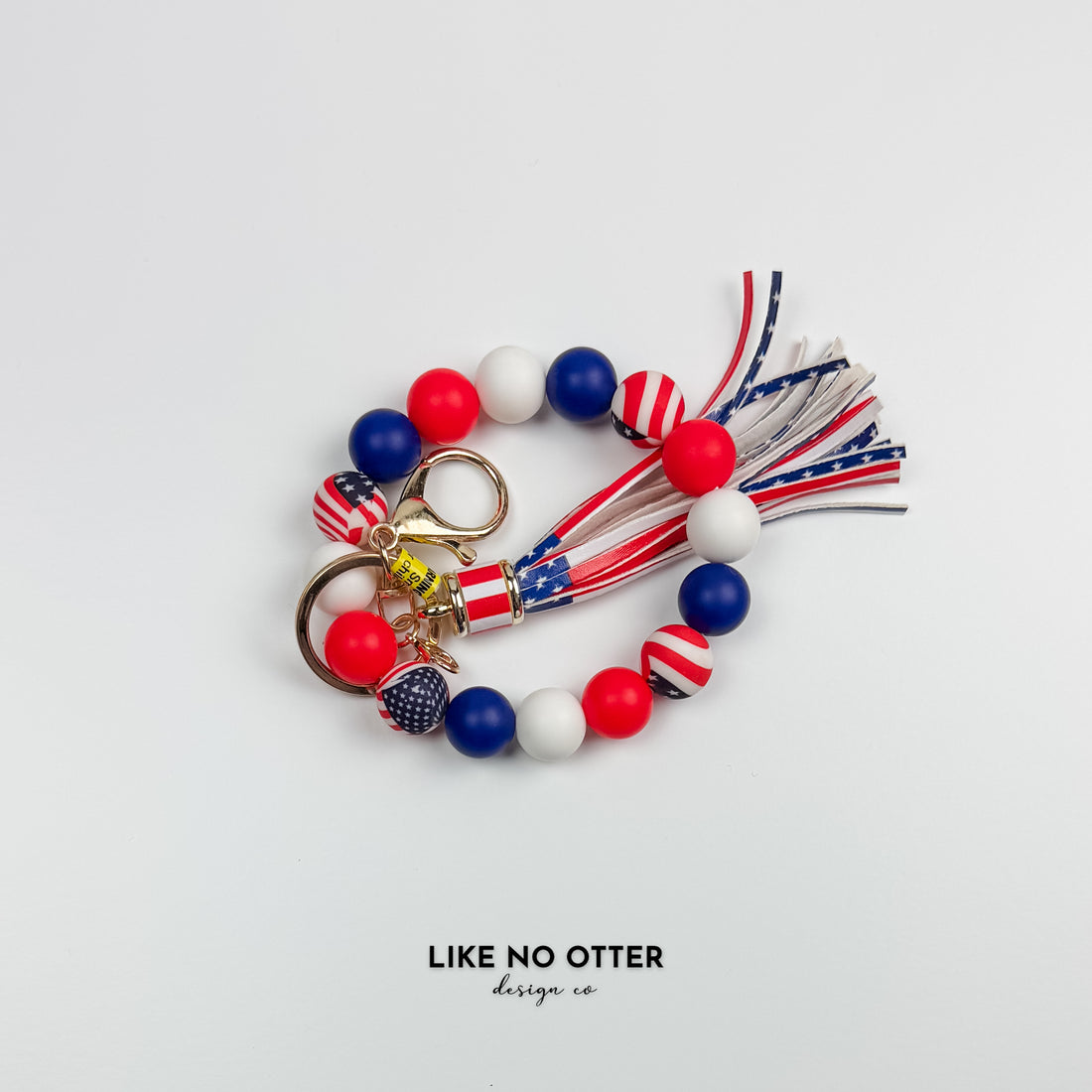 Red & White Patriotic Silicone Wristlet