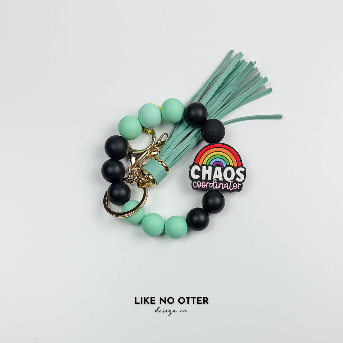 Mint & Black Chaos Coordinator Silicone Wristlet