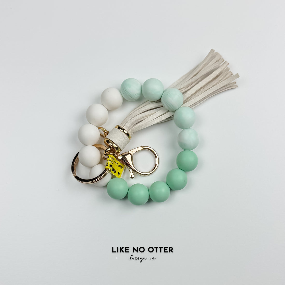 Marble, Mint & White Silicone Wristlet