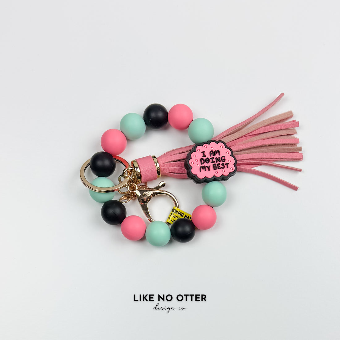 Pink & Mint I Am Doing My Best Silicone Wristlet