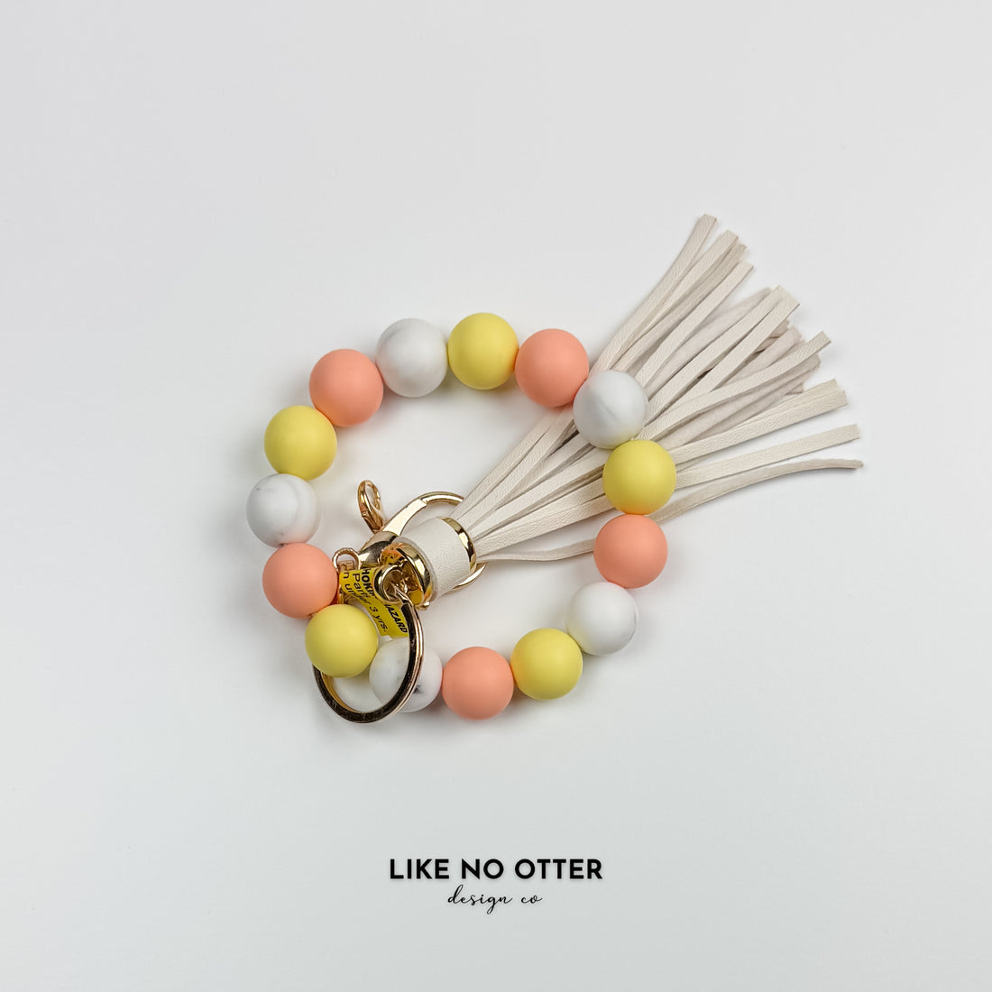 Pink, Marble & Yellow Silicone Wristlet