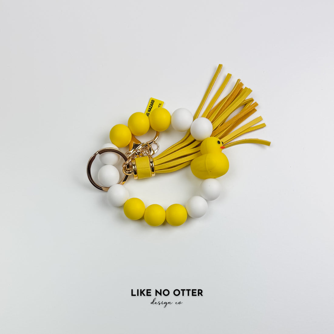 Yellow & White Rubber Duck Silicone Wristlet