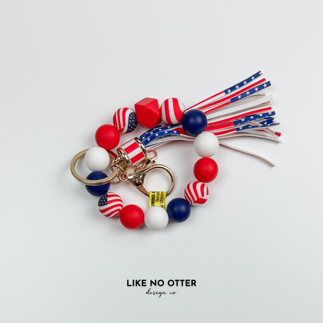 Red & White Patriotic Silicone Wristlet