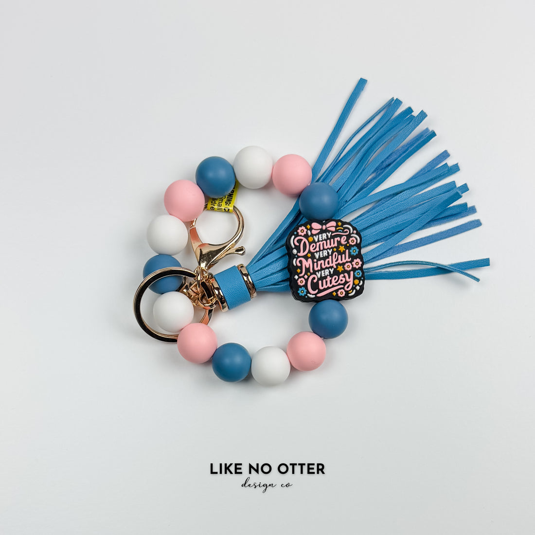 Blue & Pink Very Demure Very Mindful Very Cutesy Silicone Wristlet