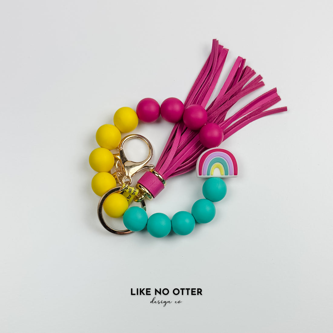 Magenta & Teal Rainbow Silicone Wristlet