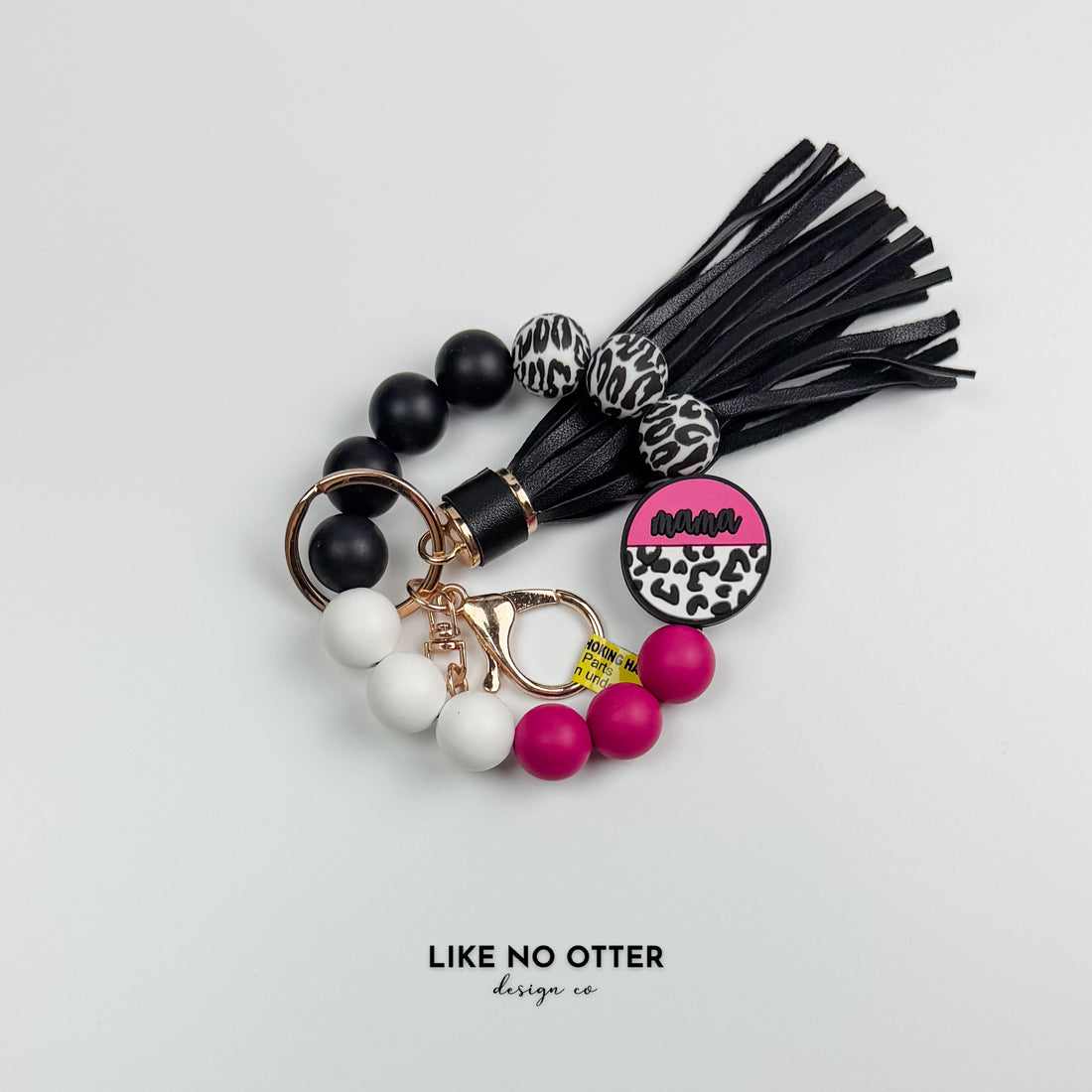 Magenta & White Leopard Print Silicone Wristlet