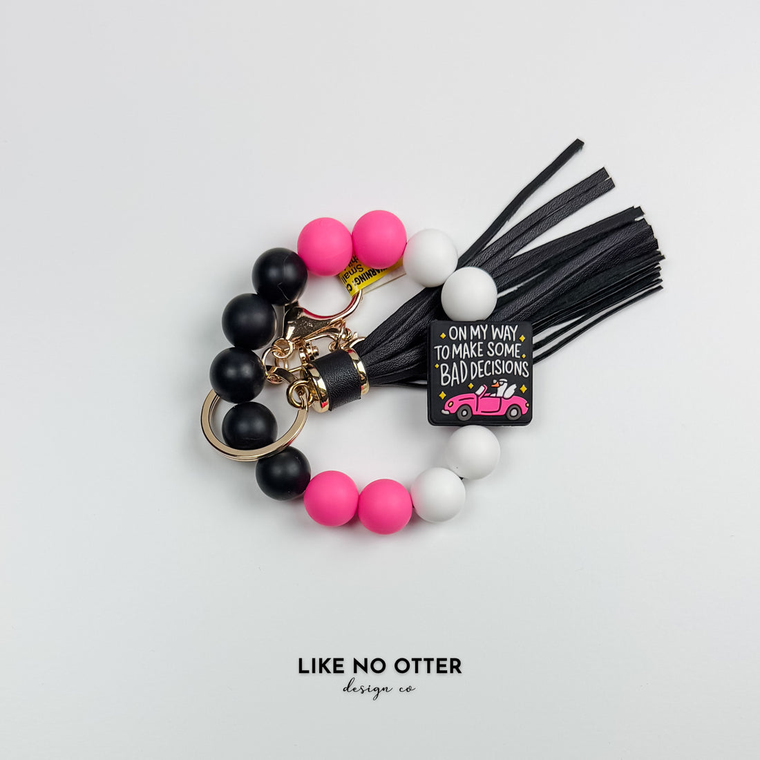 Black & White On My Way To Make Some Bad Decisions Silicone Wristlet