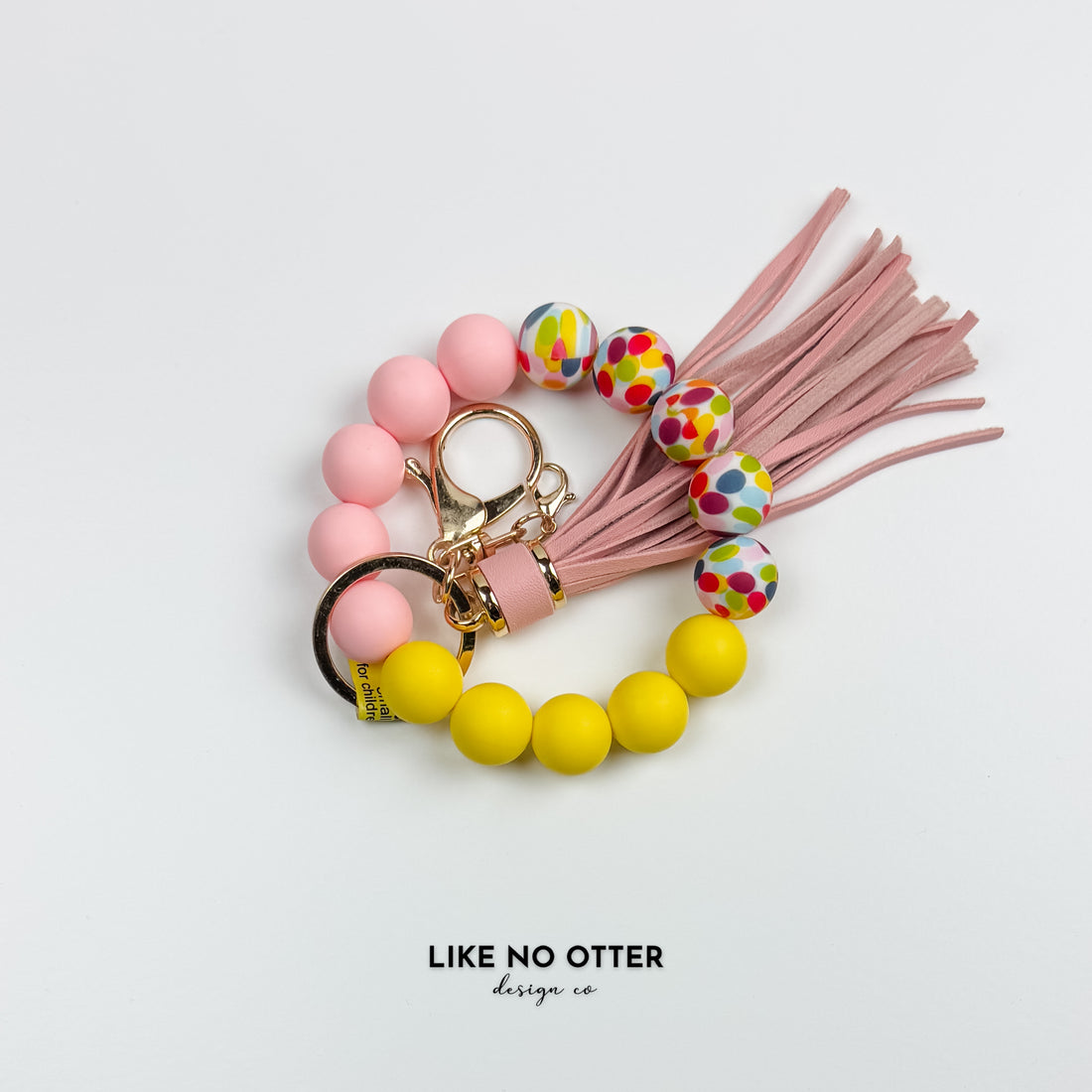 Rainbow & Yellow Confetti Silicone Wristlet