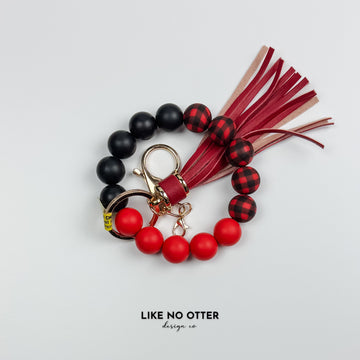 Black & Red Buffalo Check Silicone Wristlet