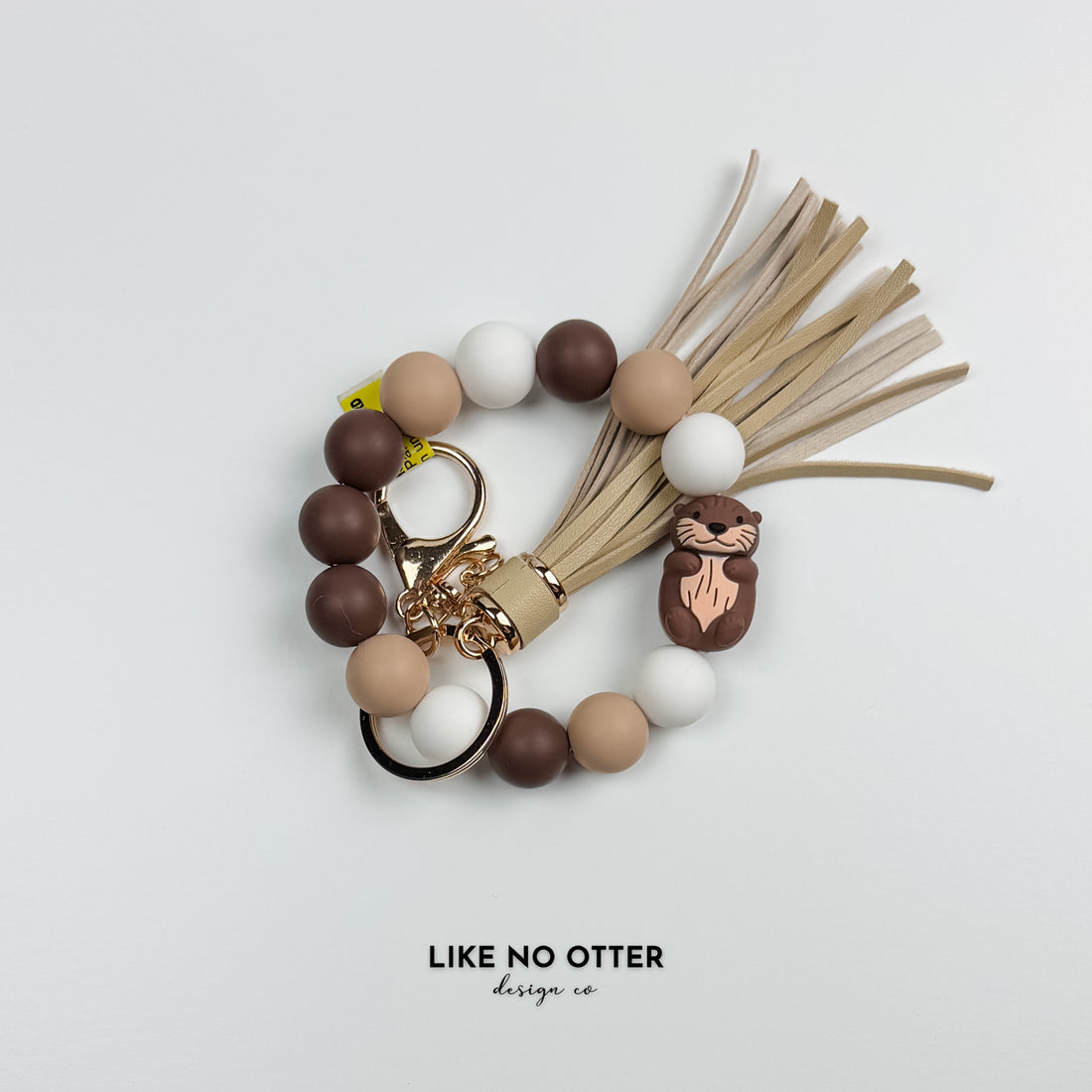 Tan & Brown Otter Silicone Wristlet