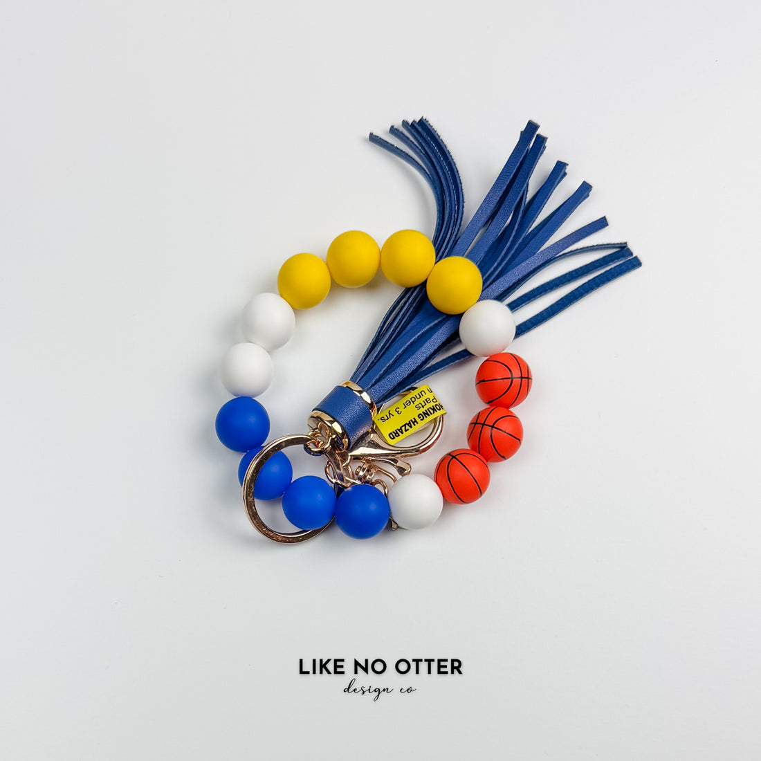 Blue & Yellow Basketball Silicone Wristlet