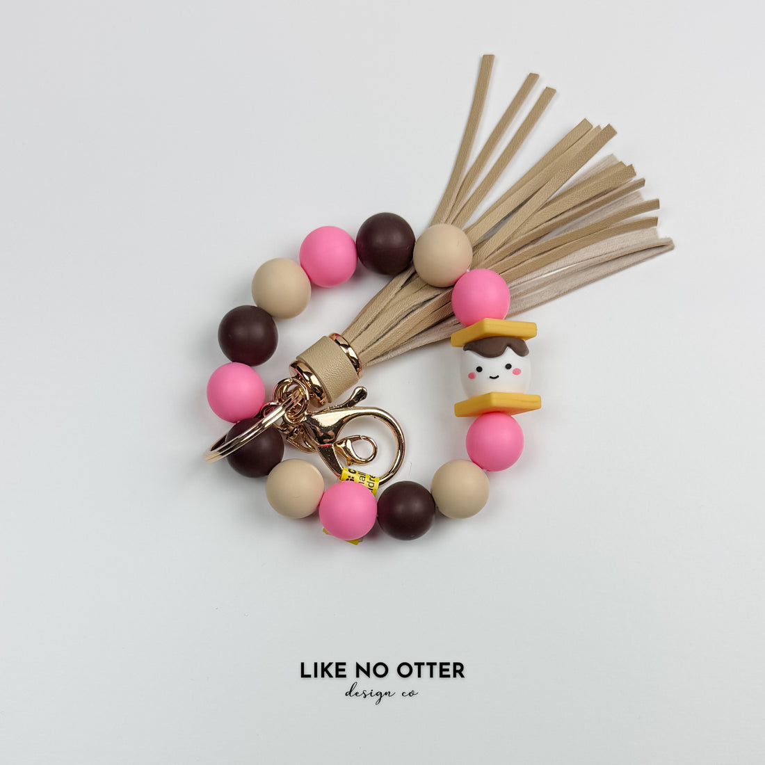 Tan & Brown Smore Silicone Wristlet