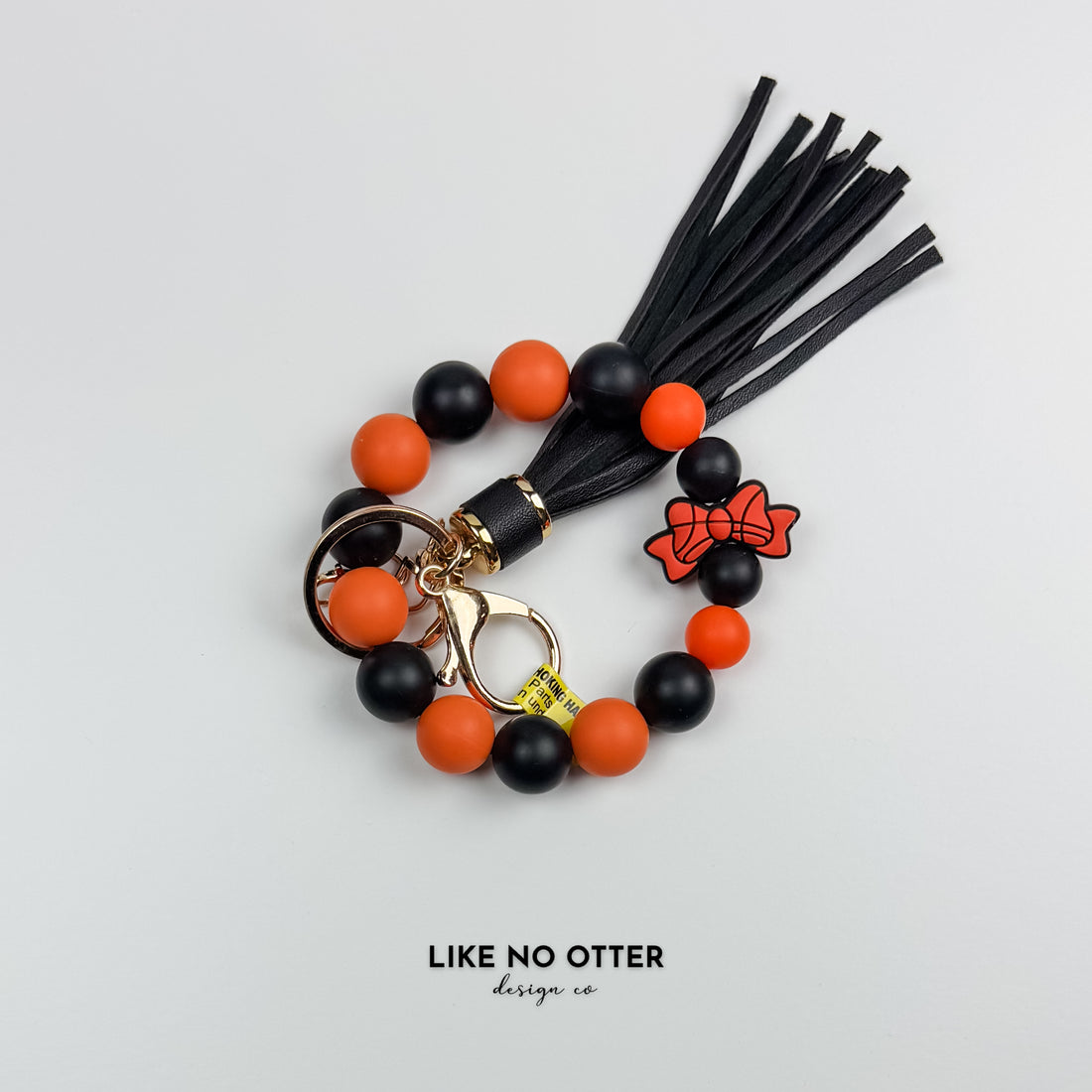 Orange & Black Basketball Silicone Wristlet