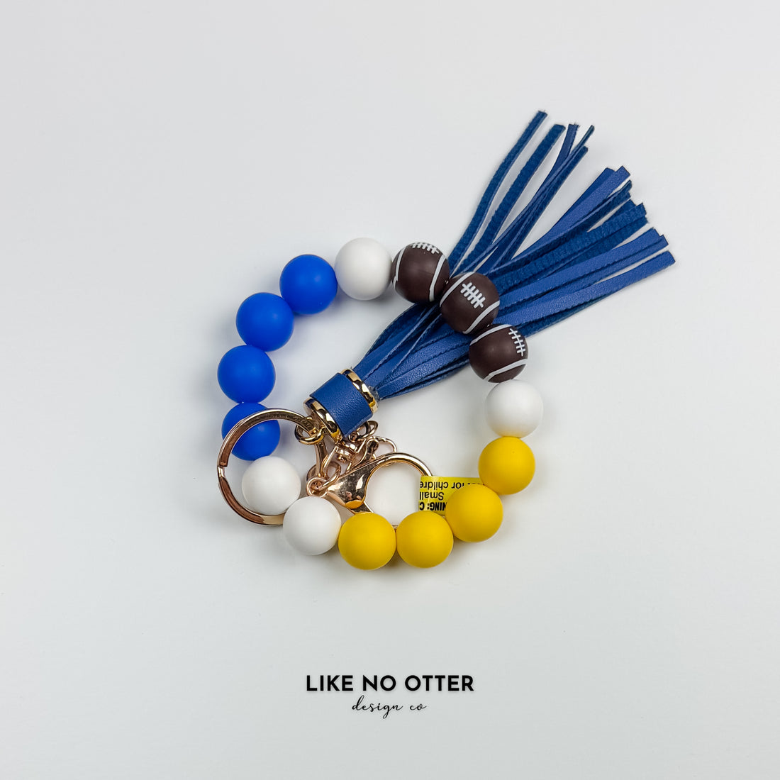Yellow & Blue Football Silicone Wristlet