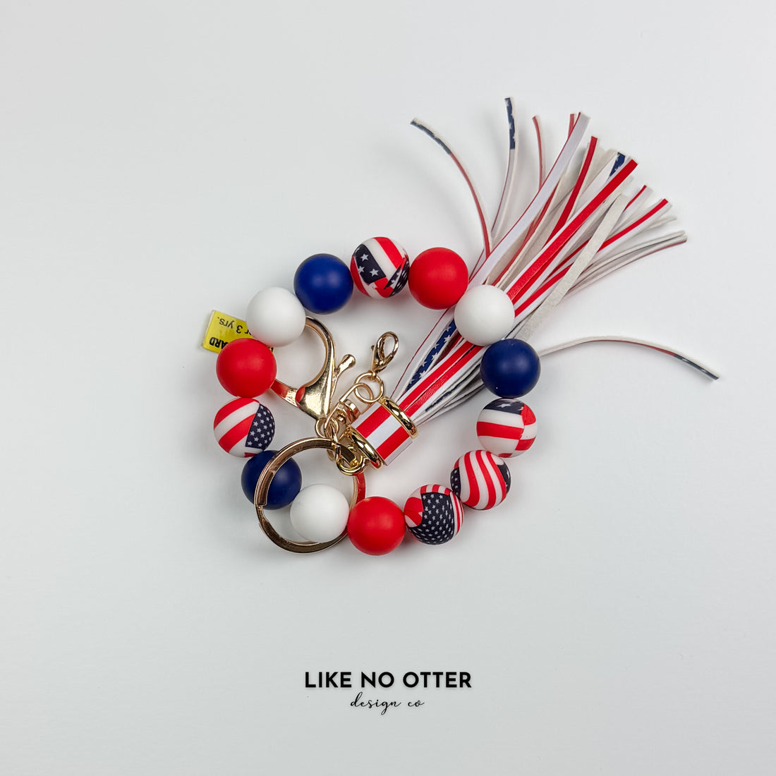 Red & White Patriotic Silicone Wristlet