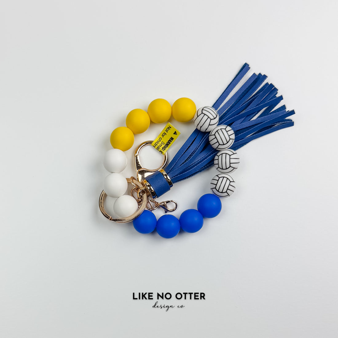 Blue & Yellow Volleyball Silicone Wristlet