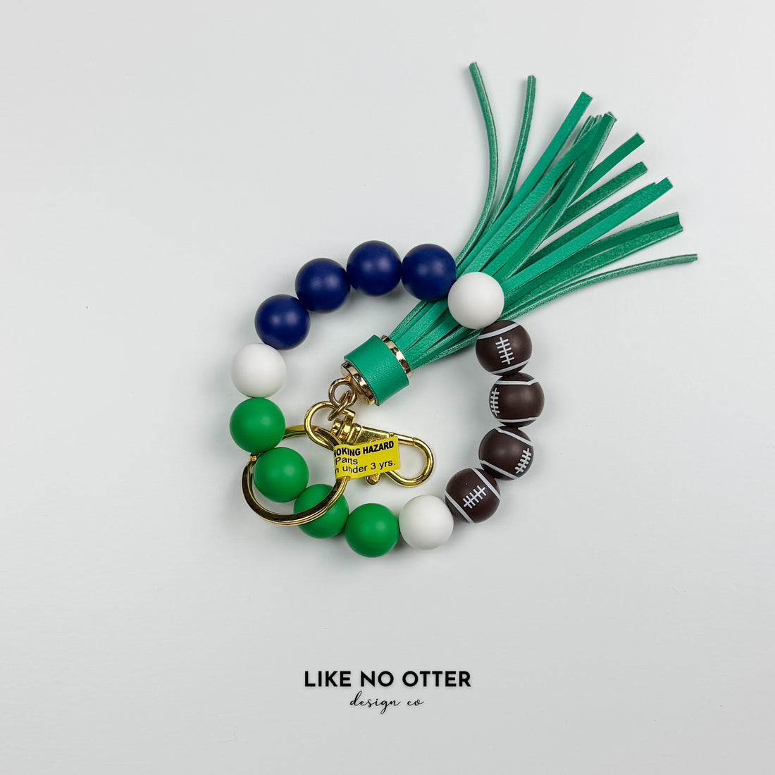 Green & Blue Football Silicone Wristlet