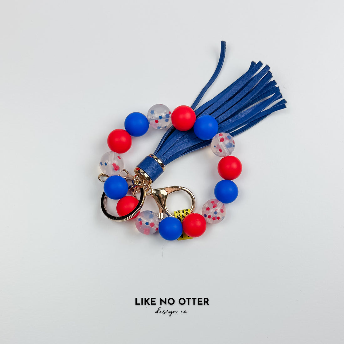 Red & Blue Patriotic Confetti Silicone Wristlet