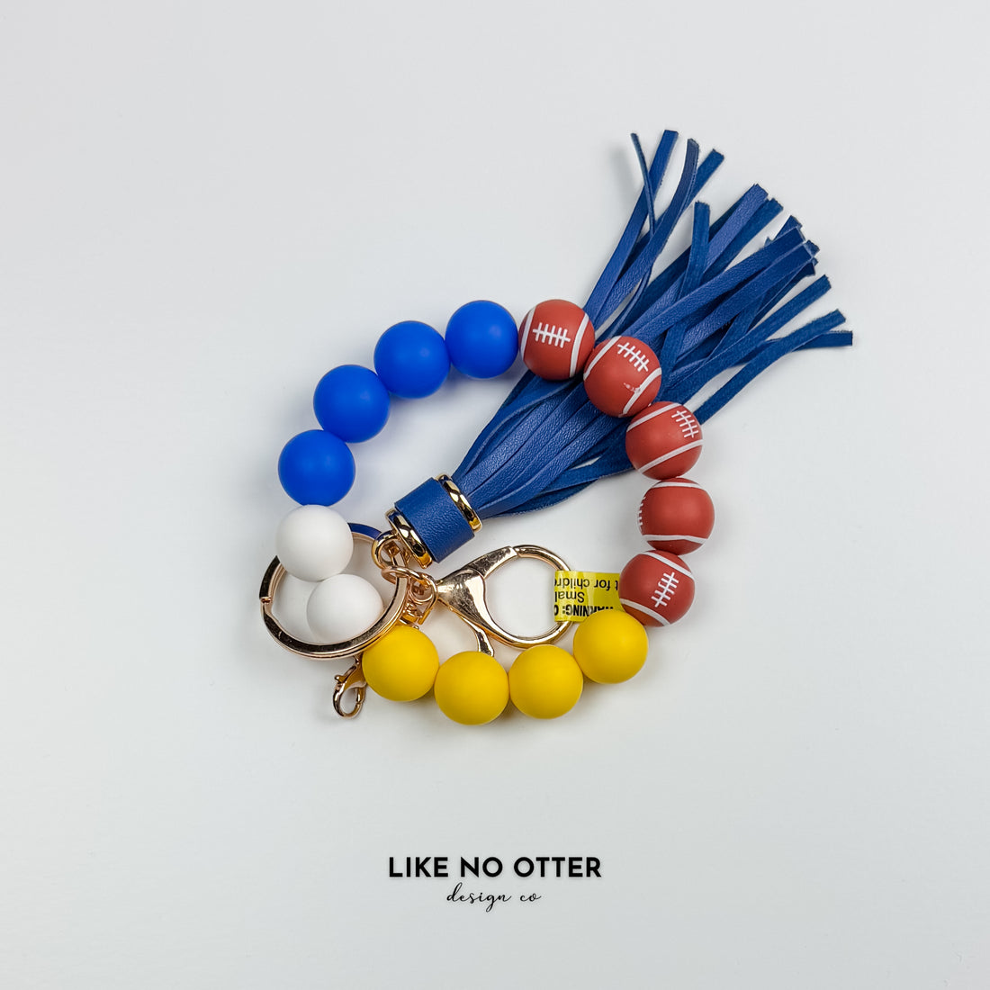 Blue & Yellow Football Silicone Wristlet