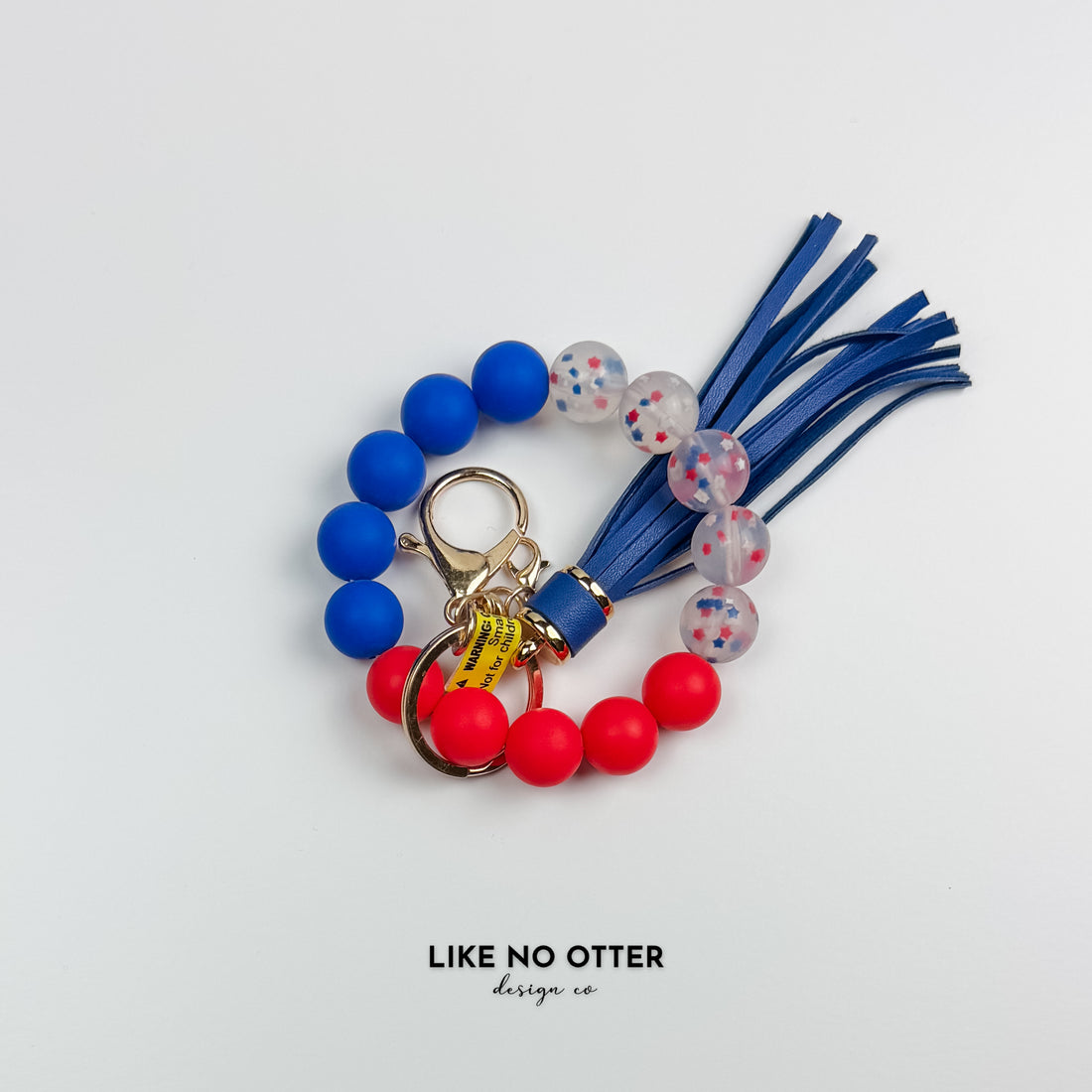 Red & Blue Patriotic Confetti Silicone Wristlet